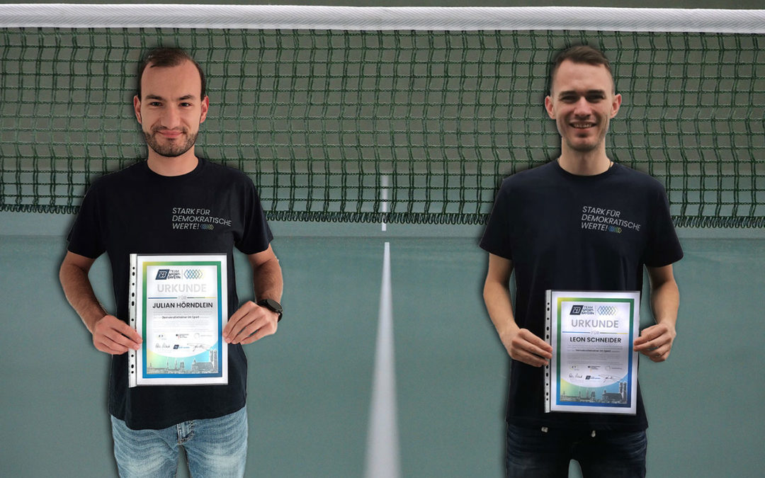 Good Practice - Beispiele aus der Praxis: Demokratietrainer: Leon Schneider und Julian Hörndlein vom Bayerischen Tischtennisverband